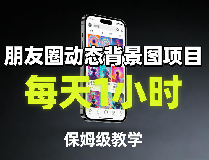 朋友圈动态背景图项目，每天1小时，保姆级教学-华夏圈