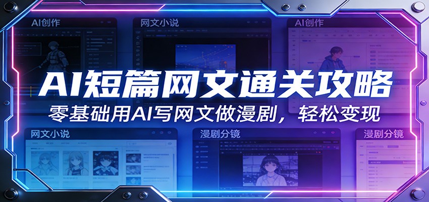AI短篇网文通关攻略：零基础用AI写网文做漫剧，轻松变现-华夏圈