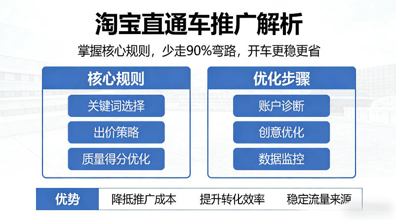 淘宝直通车推广解析，掌握核心规则，少走90%弯路，开车更稳更省-华夏圈