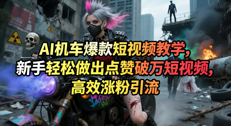 AI机车爆款短视频教学，新手轻松做出点赞破万短视频，高效涨粉引流-华夏圈