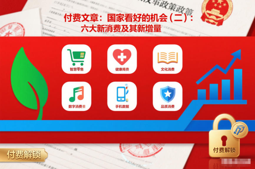 付费文章：国家看好的机会(二)：六大新消费及其新增量 付费文章：国家看好的机会(一):未来最有前景的13个消费赛道-华夏圈