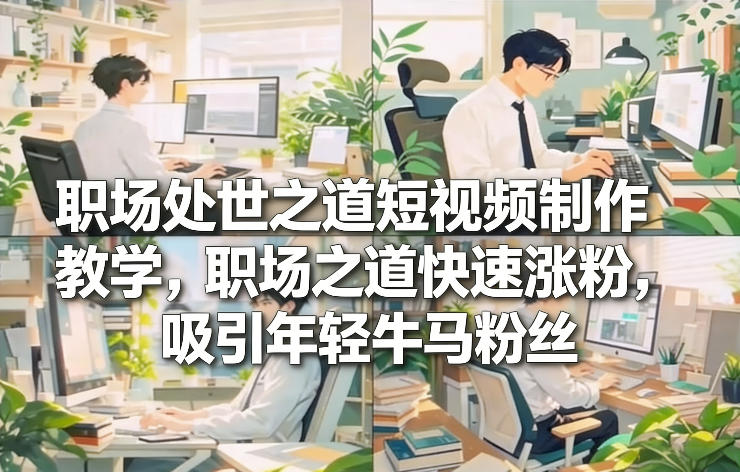 职场处世之道短视频制作教学，职场之道快速涨粉，吸引年轻牛马粉丝-华夏圈