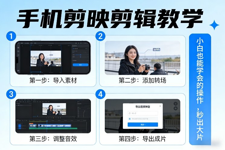 手机剪映剪辑教学，小白也能学会的操作，秒出大片-华夏圈