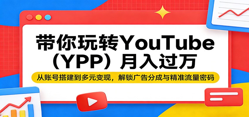 带你玩转YouTube（YPP）月入过万：从账号搭建到多元变现，解锁广告分成与精准流量密码-华夏圈