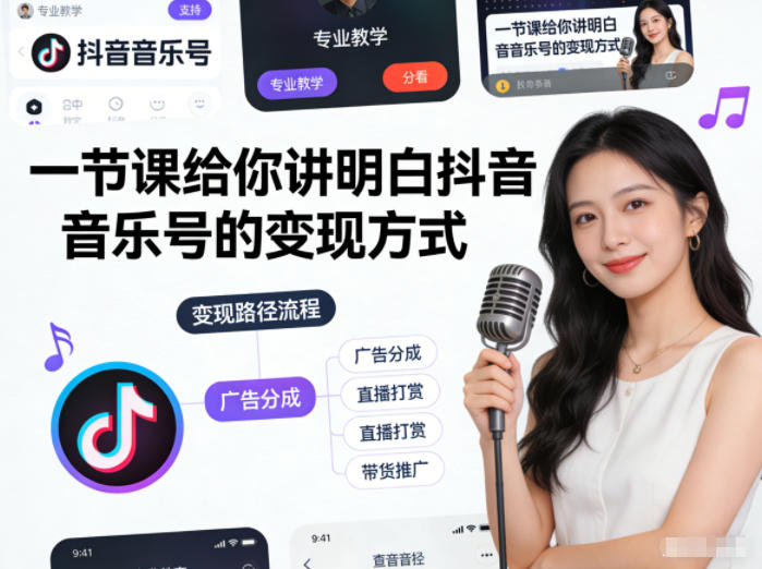 一节课给你讲明白抖音音乐号的变现方式-华夏圈