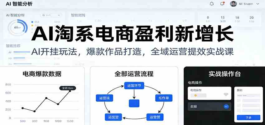AI淘系电商盈利新增长，AI开挂玩法，爆款作品打造，全域运营提效实战课-华夏圈