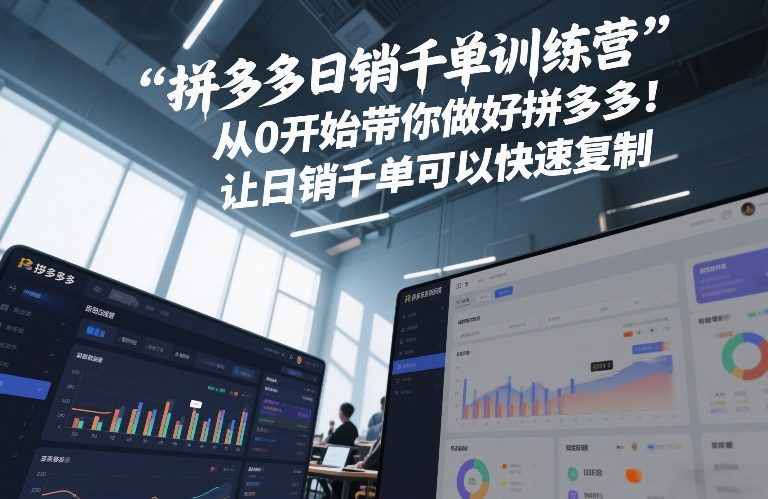 拼多多日销千单训练营，从0开始带你做好拼多多，让日销千单可以快速复制(更新26年2月)-华夏圈