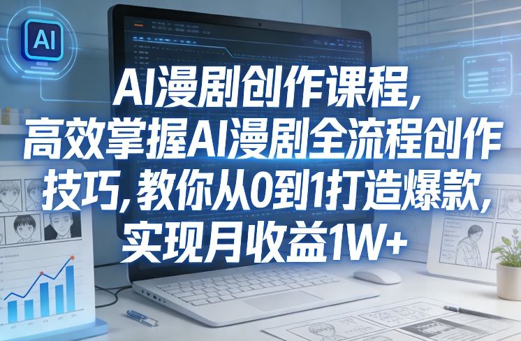 某社群AI漫剧创作课程，高效掌握AI漫剧全流程创作技巧，教你从0到1打造爆款，实现月收益1W+-华夏圈