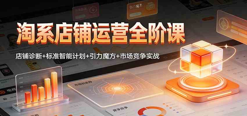 淘系店铺运营全阶课：店铺诊断+标准智能计划+引力魔方+市场竞争实战-华夏圈