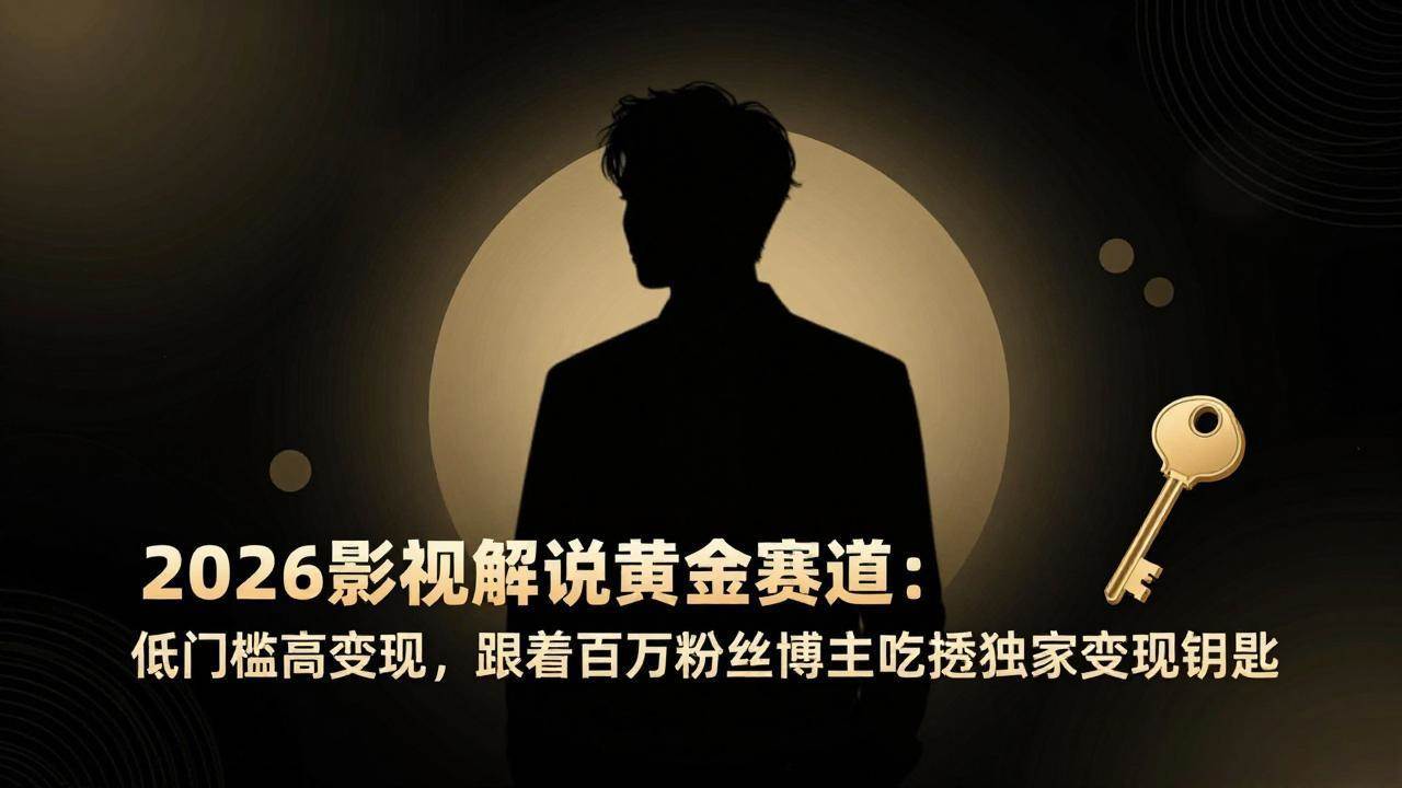 （17721期）2026影视解说黄金赛道：低门槛高变现，跟着百万粉丝博主吃透独家变现钥匙-华夏圈