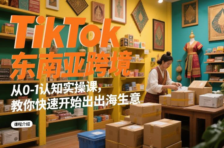 TikTok东南亚跨境从0-1认知实操课，教你快速开始出海生意-华夏圈
