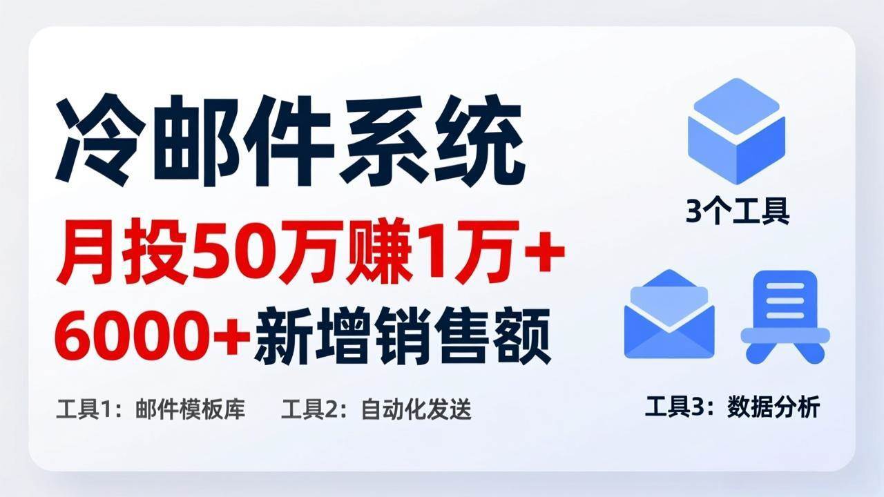 （17469期）月投 50 刀赚 1 万 +！冷邮件系统：6000 + 新增销售额，靠 3 个工具轻松搞-华夏圈