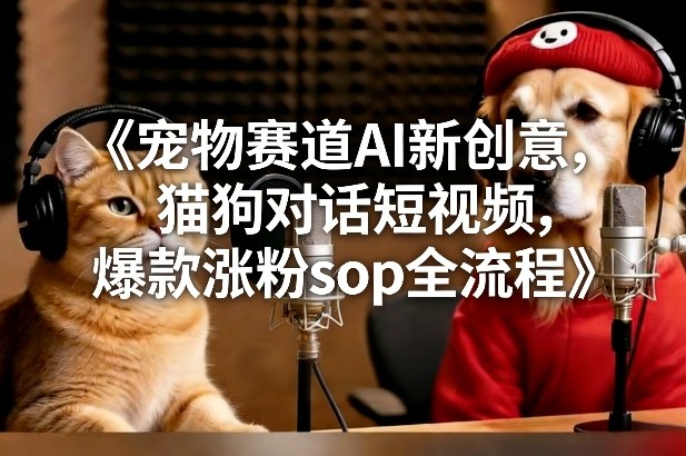宠物赛道AI新创意，猫狗对话短视频，爆款涨粉sop全流程-华夏圈