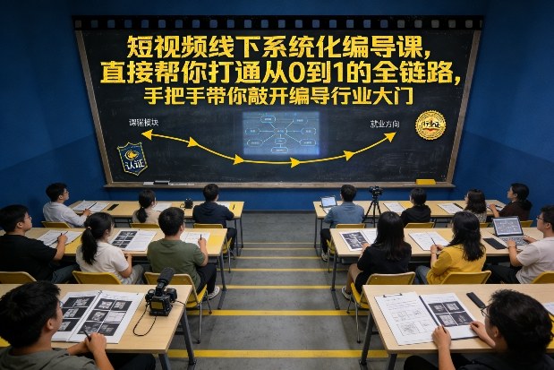 短视频线下系统化编导课，直接帮你打通从0到1的全链路，手把手带你敲开编导行业大门-华夏圈
