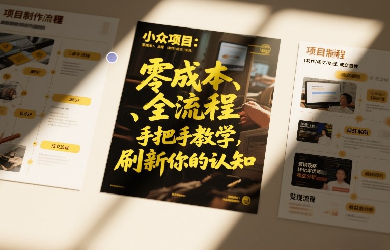 小众项目：零成本、全流程（制作-成交-变现）手把手教学，刷新你的认知-华夏圈