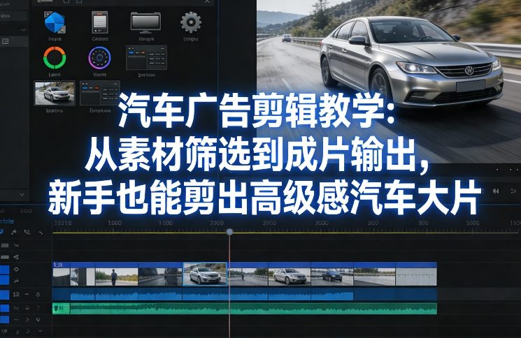 汽车广告剪辑教学：从素材筛选到成片输出，新手也能剪出高级感汽车大片-华夏圈