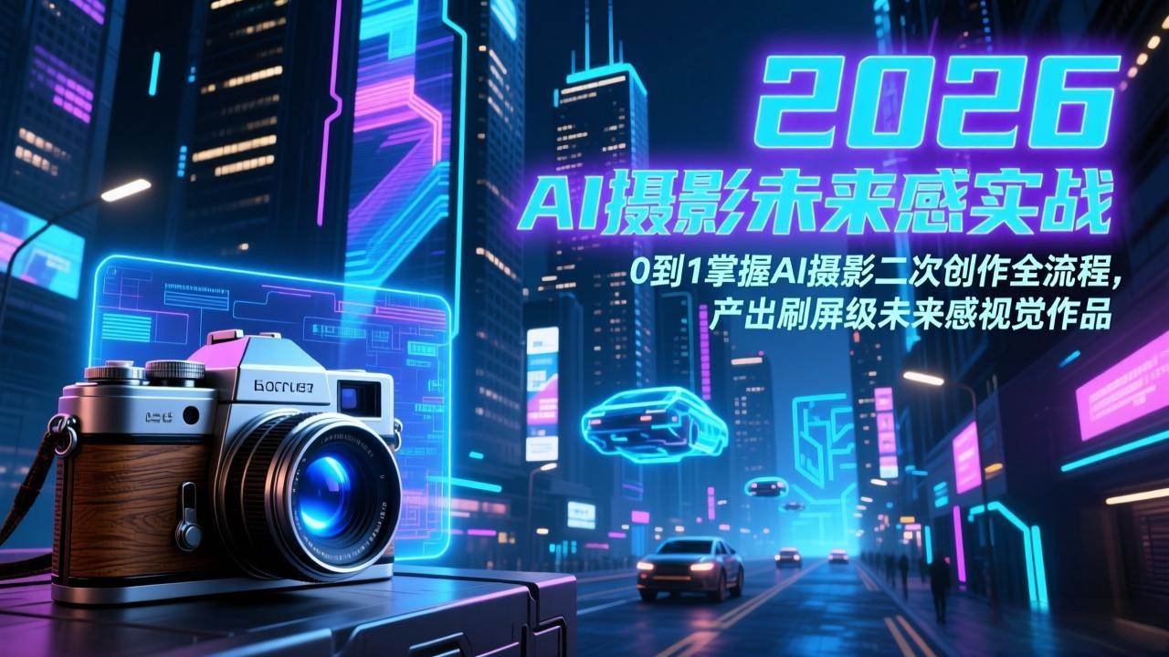 （17584期）2026 AI摄影未来感实战：0到1掌握AI摄影二次创作全流程，产出刷屏级未来感视觉作品-华夏圈