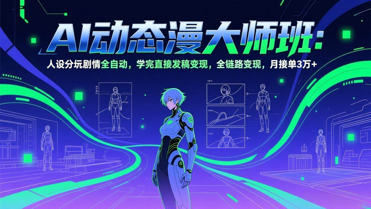 （17402期）AI动态漫剧大师班：人设分镜剧情全自动，学完直接发稿变现，全链路变现，月接单3万+-华夏圈