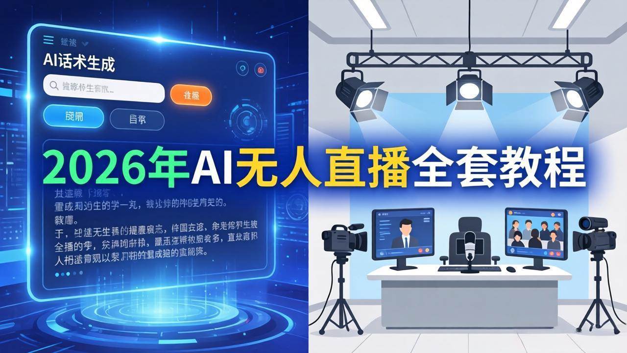 （17953期）2026年AI无人直播全套教程：OBS安装+软件配置+直播间搭建+话术生成+一键开播实操-华夏圈