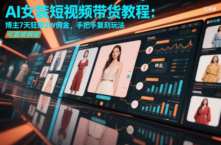 AI女装短视频带货教程：博主7天狂賺2W佣金，手把手复刻玩法，可直接照搬-华夏圈
