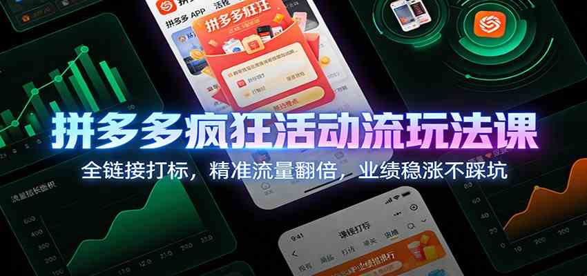 拼多多疯狂活动流玩法课：全链接打标，精准流量翻倍，业绩稳涨不踩坑-华夏圈