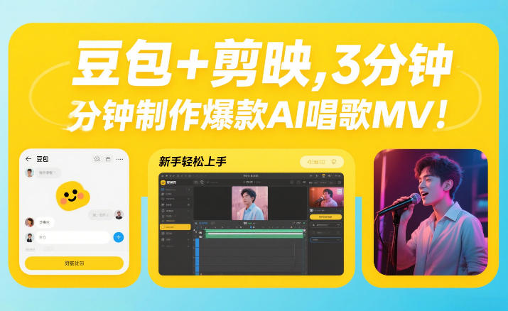 豆包+剪映，3分钟制作爆款AI唱歌MV，新手轻松上手-华夏圈
