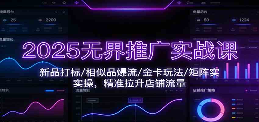 2025无界推广实战课：新品打标/相似品爆流/金卡玩法/矩阵实操，精准拉升店铺流量-华夏圈