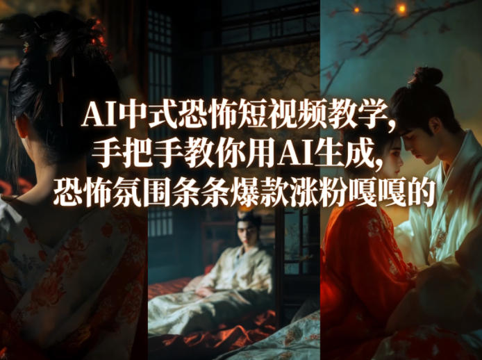 AI中式恐怖短视频教学，手把手教你用AI生成，恐怖氛围条条爆款涨粉嘎嘎的-华夏圈