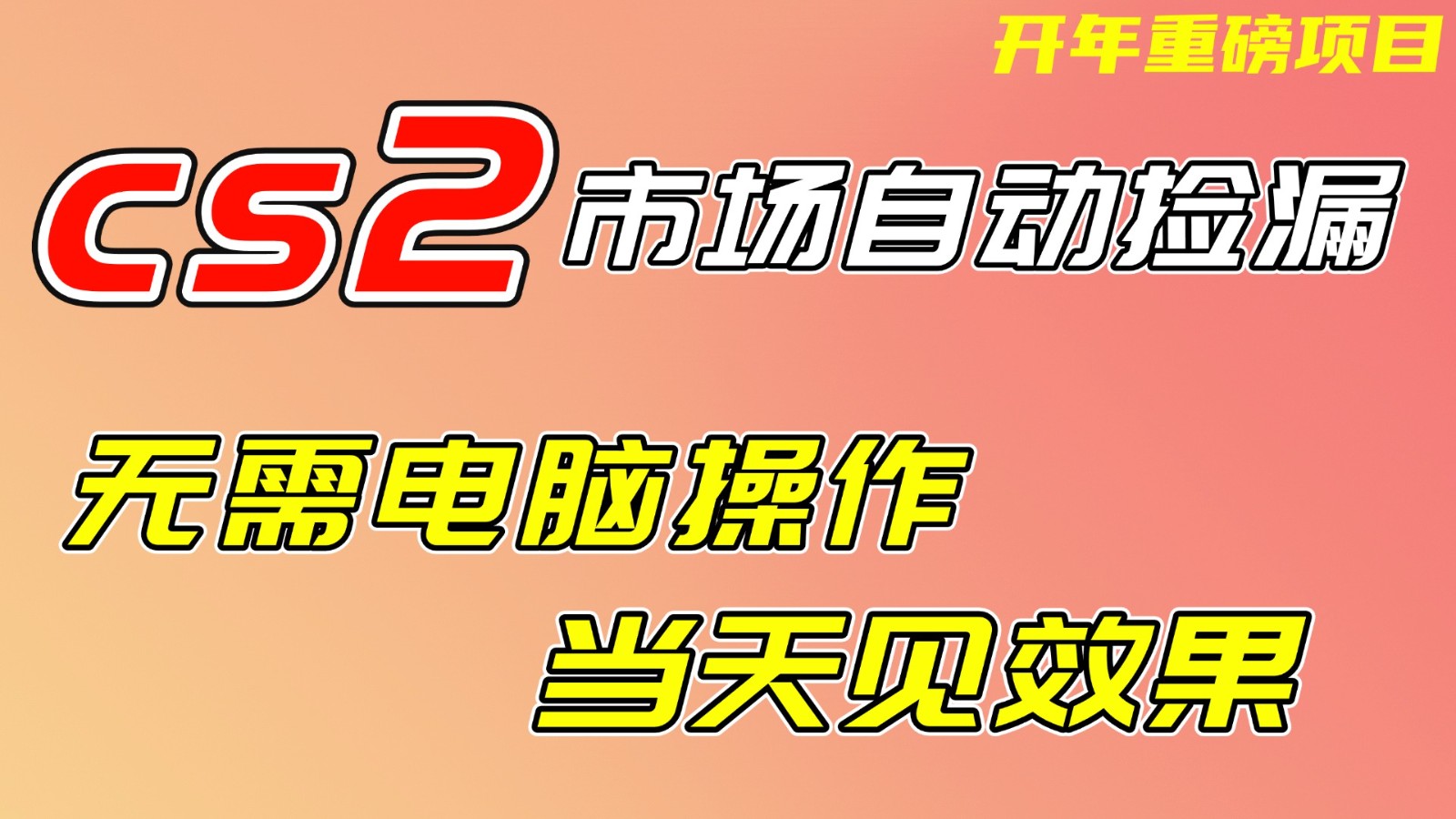 CS2市场挂机项，无需电脑操作，无需进入游戏，当天见效果，支持任何形式验证-华夏圈