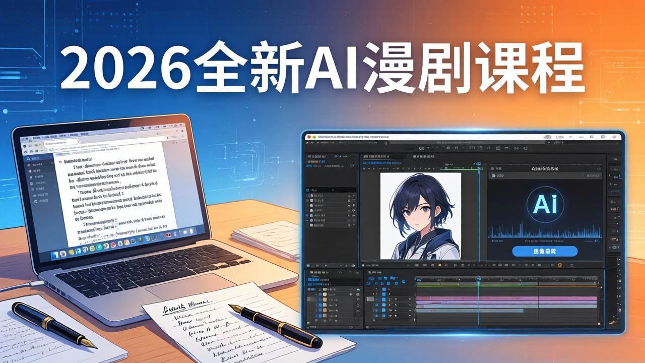 （17893期）2026全新AI漫剧课程：覆盖创作全链路，教你写作分镜剪辑配音一站式打造漫剧作品-华夏圈