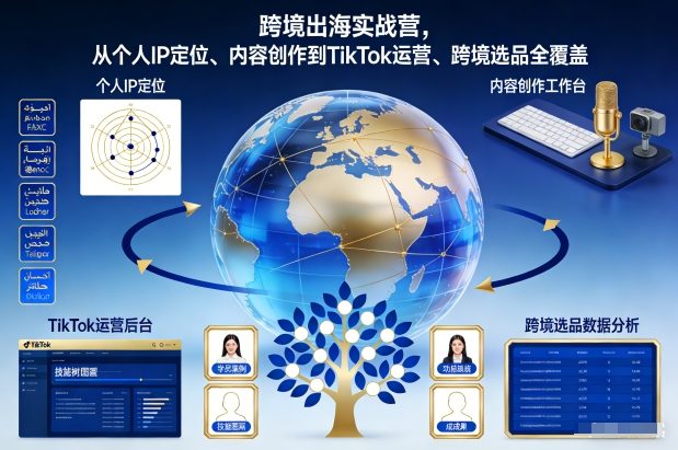 跨境出海实战营，从个人IP定位、内容创作到TikTok运营、跨境选品全覆盖-华夏圈
