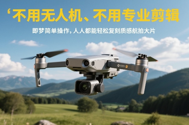 不用无人机、不用专业剪辑，即梦简单操作，人人都能轻松复刻质感航拍大片-华夏圈