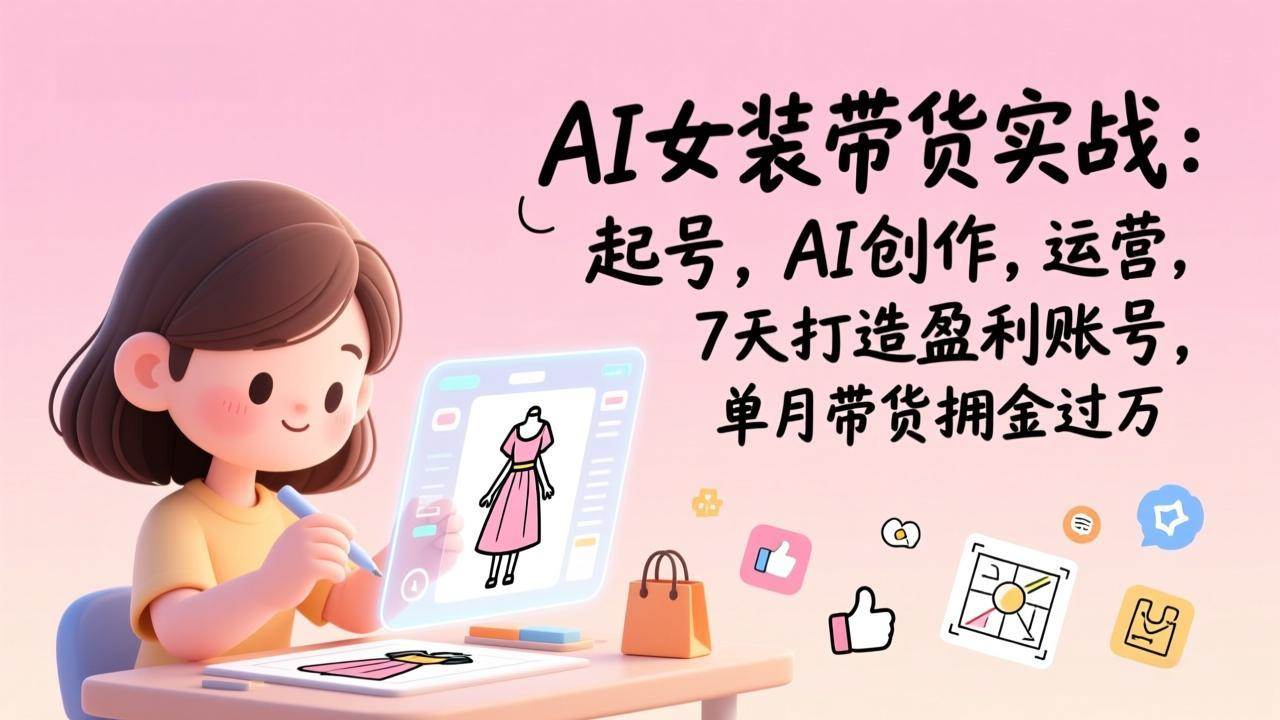 （17088期）AI女装带货实战：起号，AI创作，运营，7天打造盈利账号，单月带货佣金过万-华夏圈