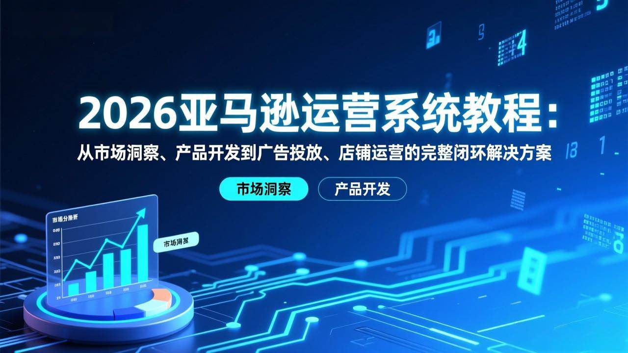 （17208期）2026亚马逊运营系统教程：从市场洞察、产品开发到广告投放、店铺运营的完整闭环解决方案-华夏圈