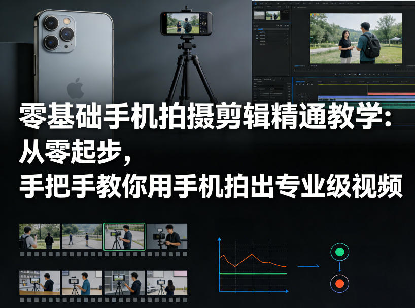 零基础手机拍摄剪辑精通教学：从零起步，手把手教你用手机拍出专业级视频-华夏圈