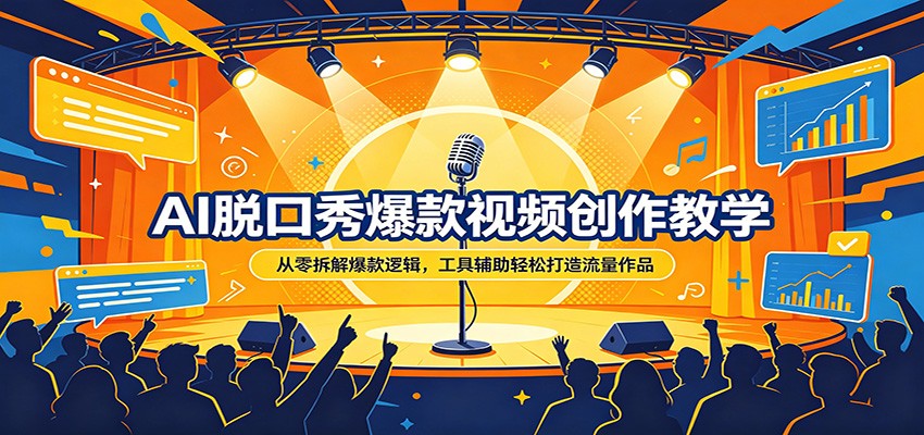 AI脱口秀爆款视频创作教学：从零拆解爆款逻辑，工具辅助轻松打造流量作品-华夏圈
