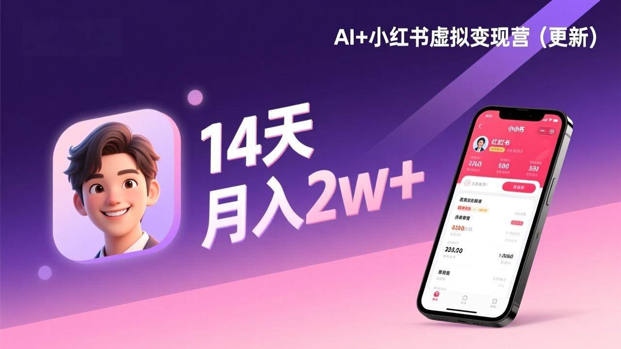 （17275期）AI+小红书虚拟变现营（更新），14天掌握选品、笔记、成交，打造自动化月入2w+事业-华夏圈