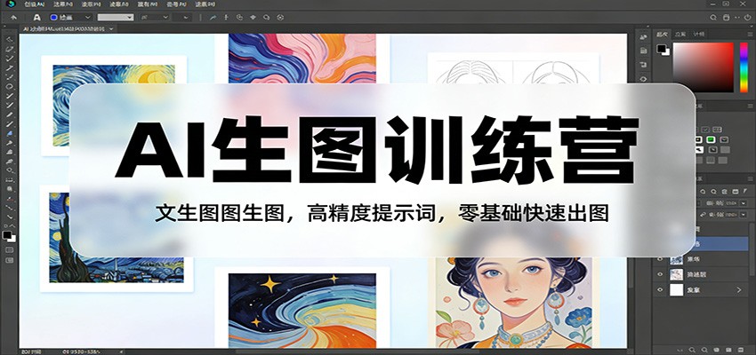 AI生图训练营：文生图图生图，高精度提示词，零基础快速出图-华夏圈