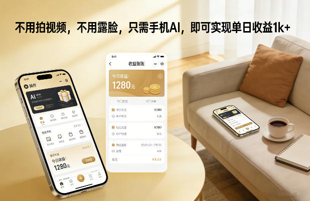 不用拍视频，不用露脸，只需手机AI，即可实现单日收益1k+【揭秘】-华夏圈