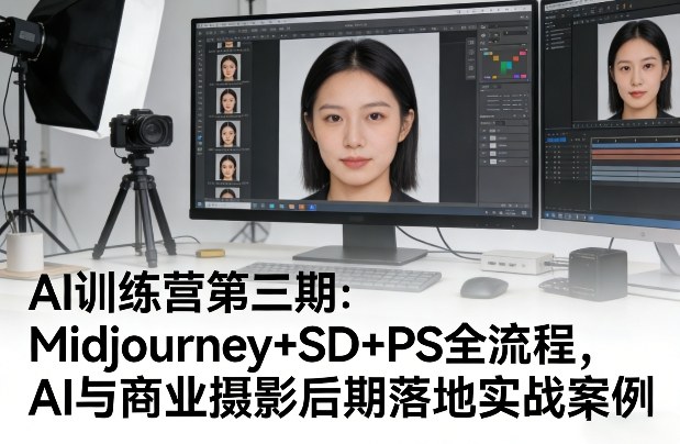 AI训练营第三期：Midjourney+SD+PS全流程，AI与商业摄影后期落地实战案例-华夏圈
