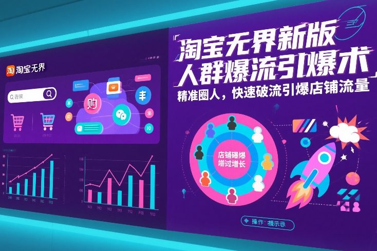 淘宝无界新版人群爆流引爆术，精准圈人，快速破流引爆店铺流量-华夏圈