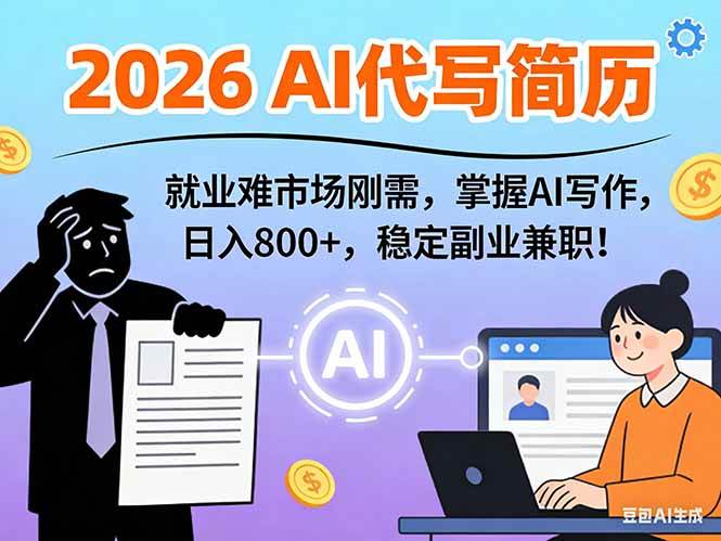 （17119期）AI代写简历，超暴利，用万能模板月入1-3万实战教程，2026年市场刚需！-华夏圈