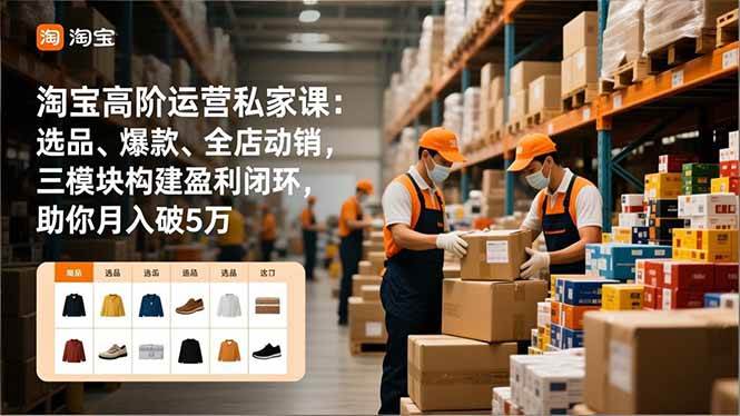 （16934期）淘宝高阶运营私家课：选品、爆款、全店动销，三模块构建盈利闭环，助你月入破5万（更新12月）-华夏圈