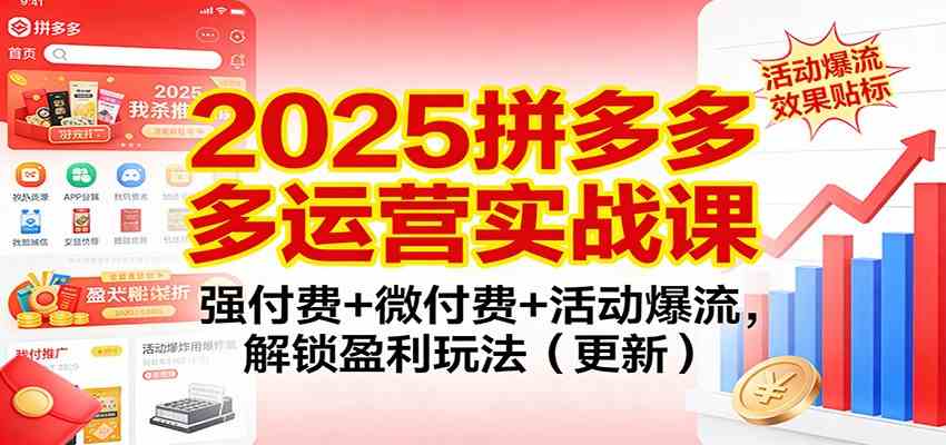 2025拼多多运营实战课：强付费+微付费+活动爆流，解锁盈利玩法（更新）-华夏圈