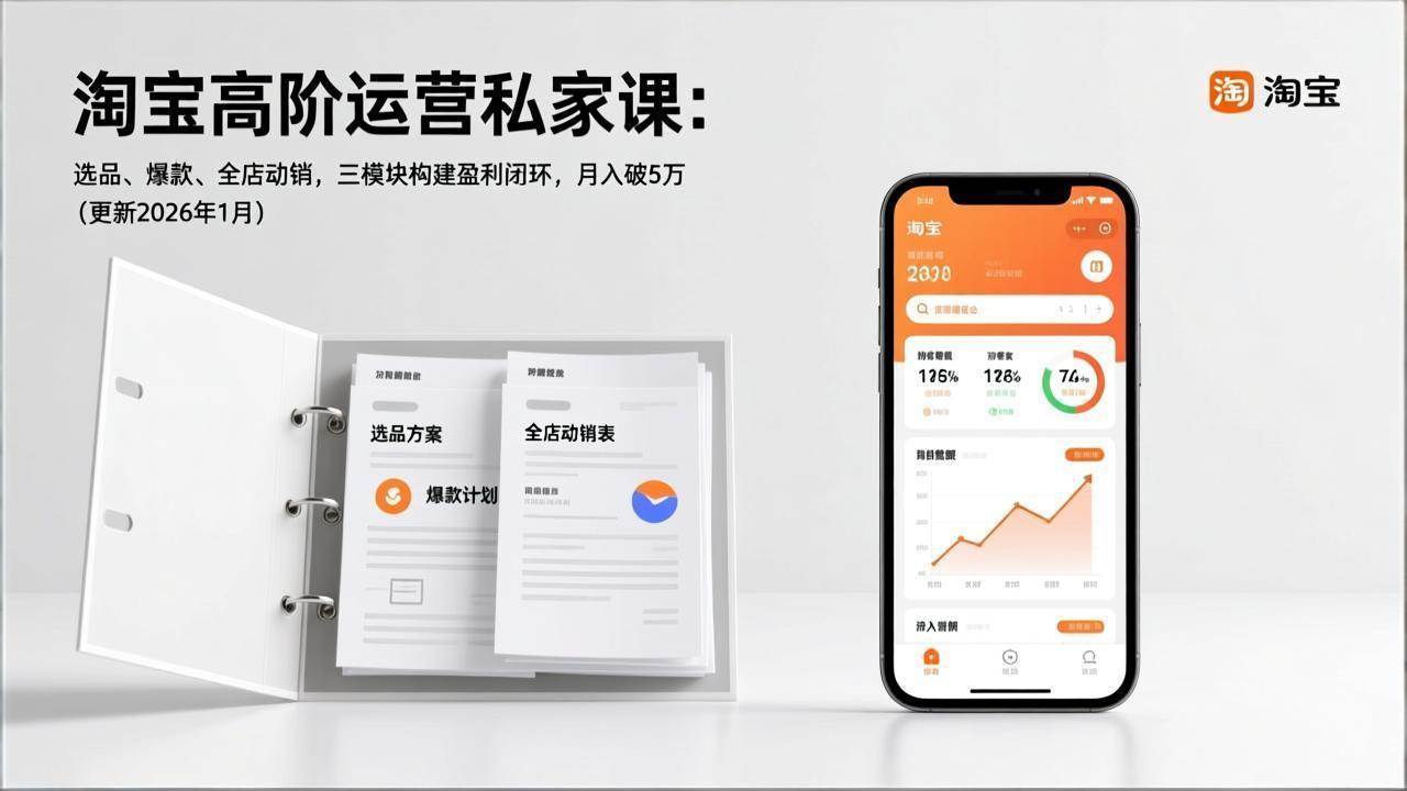 （17280期）淘宝高阶运营私家课：选品、爆款、全店动销，三模块构建盈利闭环，月入破5万（更新26年1月）-华夏圈