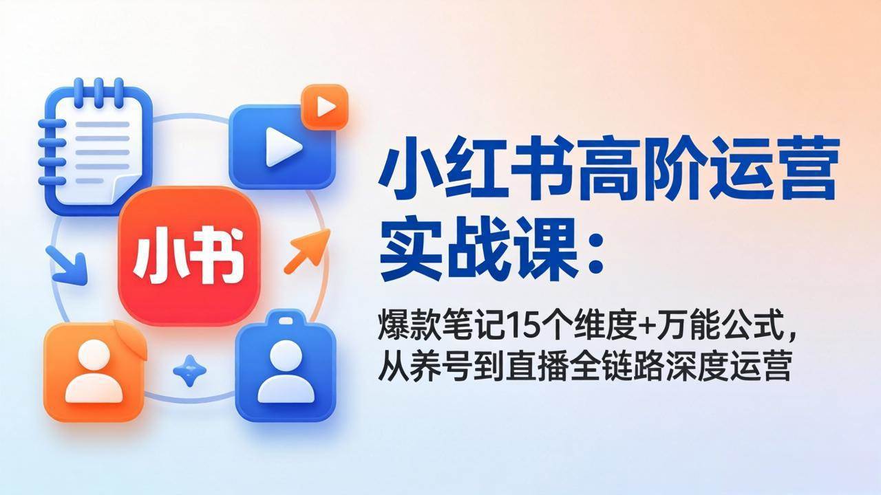 （17844期）小红书高阶运营实战课：爆款笔记15个维度+万能公式，从养号到直播全链路深度运营-华夏圈