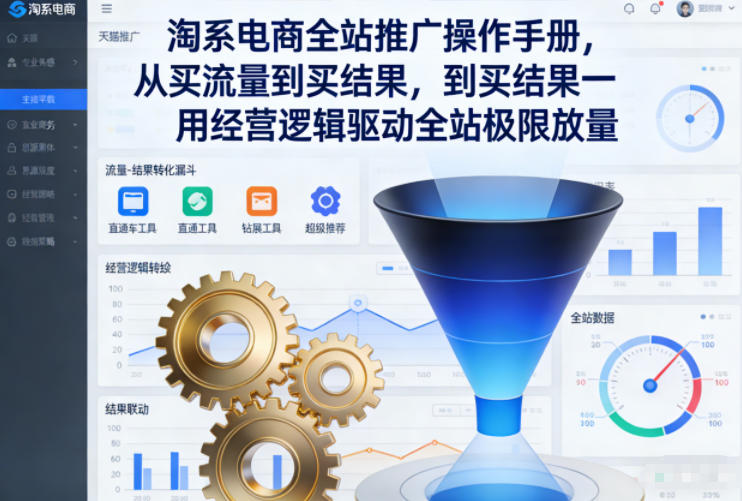 淘系电商全站推广操作手册，从买流量到买结果一用经营逻辑驱动全站极限放量-华夏圈