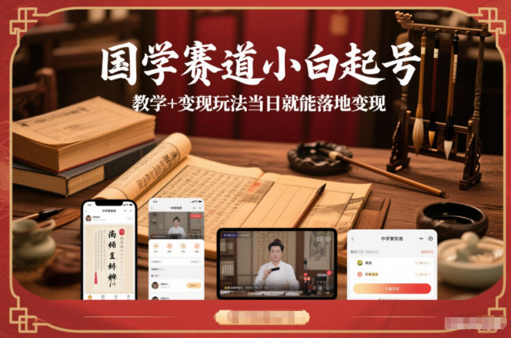 国学赛道小白起号教学+变现玩法当日就能落地变现-华夏圈