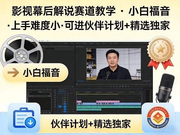 某大佬的影视幕后解说赛道教学，小白福音，上手难度小，可进伙伴计划+精选独家-华夏圈