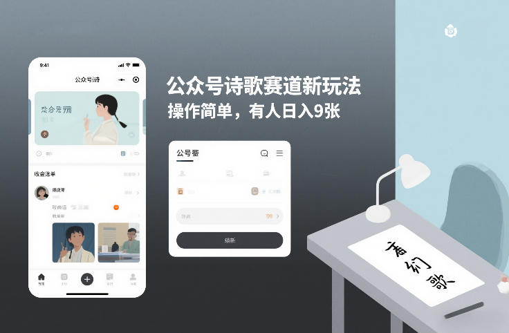 公众号诗歌赛道新玩法，操作简单，有人日入9张-华夏圈